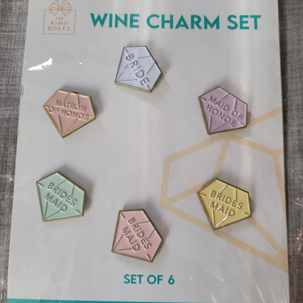 Bridal party wine glass charms